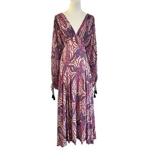 Free People Mirage Maxi Dress Paisley Romantic Fairycore Mermaidcore Medieval 4